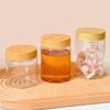 1Pc Plastic Clear Empty Jars Containers with Imitation Wood Texture 30ML-300ML Seasoning Storage Jars for Home Use with Lids