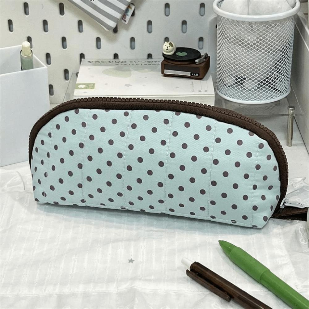 Y2k Polka Dot Pencil Case Cloth Stationery Storage Bag Fashion Pen Bag Kids Children