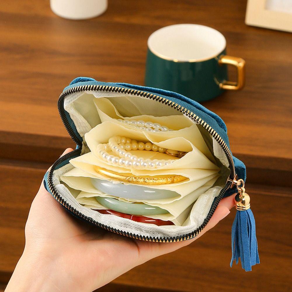 Portable Jewelry Storage Bag Anti-Scratch Women's Wallet Fashion Jewelry Organizer  Bangle