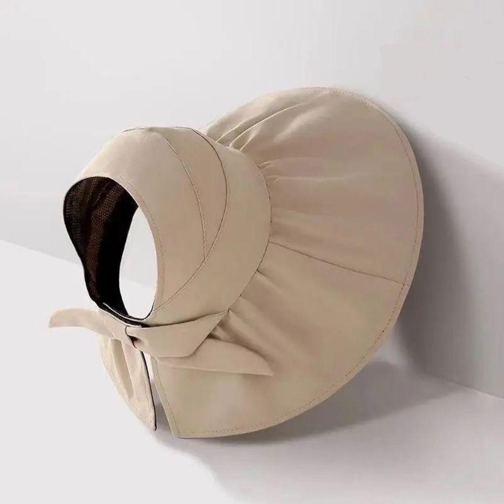 Portable Wide Brim Sun Hat Foldable Lightweight Bucket Hat Breathable Solid Color Large Sun Visor Hat Summer