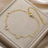  Rhinestone Four Moon Symbol Bracelet Stainless Steel Fashion Simple Geometric Bracelet Women Birthday Party Jewelry Gift