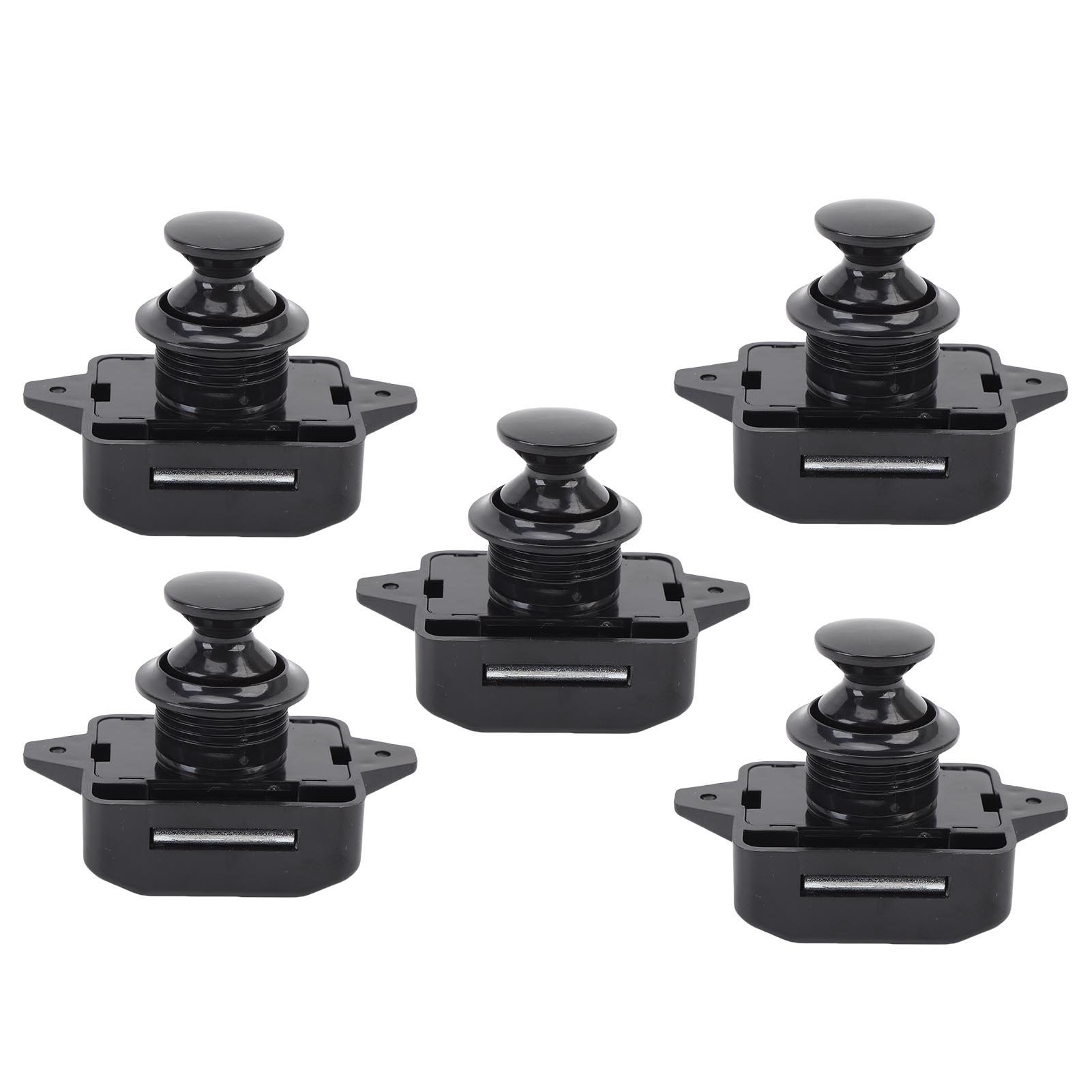 

Cabinet Door Push Button Latch Zinc Alloy Exquisite Cupboard Door Knob Latch Lock for RV Motorhome Black Black