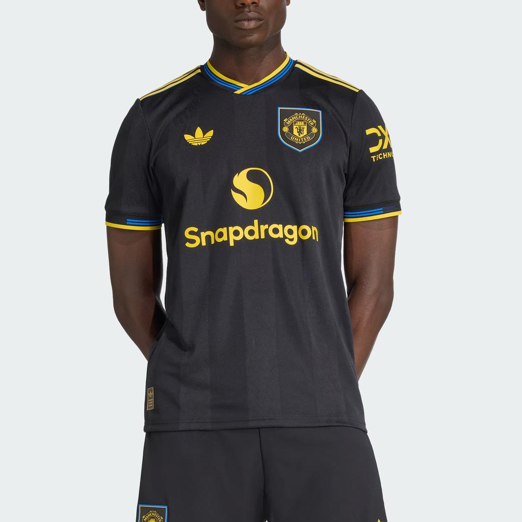 Adidas Originals Manchester United 25/26 Third Authentic Player Version Slim Fit Simple Letter Short Sleeve Football Shirt Men Tops JI7419