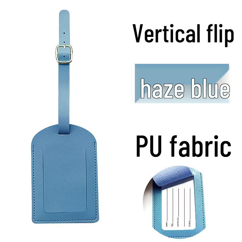 Available: Thickened PU Leather Luggage Tag - Horizontal/Vertical Flap with Pocket and Buckle, Includes Signature Paper.