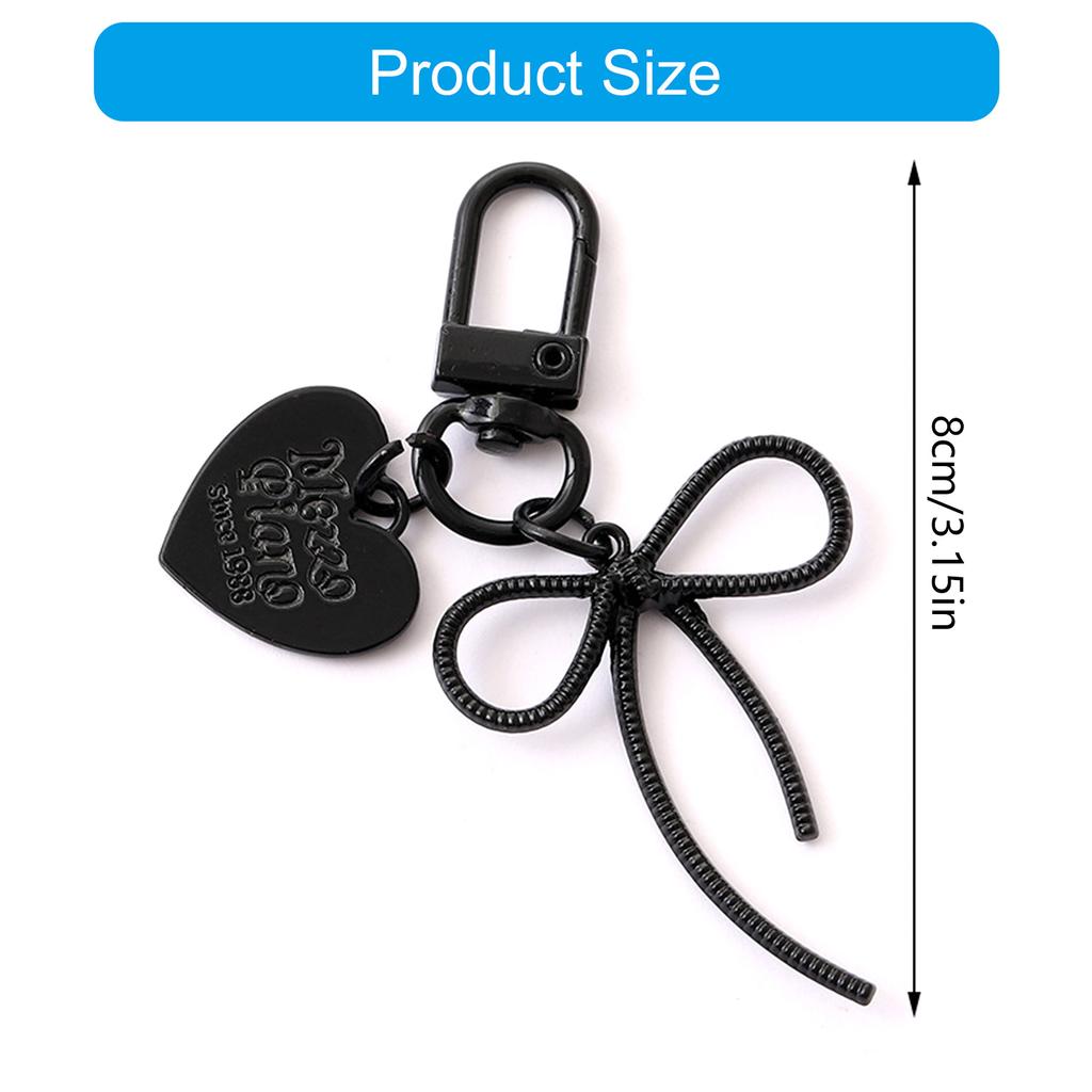 Lovely Heart Bowknot Bag Charm Pendant Keychain Bag Accessories for Backpack Purse Handbag Decors Aesthetic Keychain