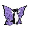Creative Cartoon Purple Kitten Butterfly Wings Brooch - Cute Bag & Clothing Accessory