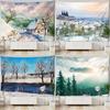 Forest Snow Scene Decorative Tapestry Home Wall Living Room Office Decorative Tapestry