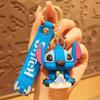 Car Cute flower Stitch bag pendant keychain Star and Stitch PVC soft plastic doll pendant couple small key chain Gift