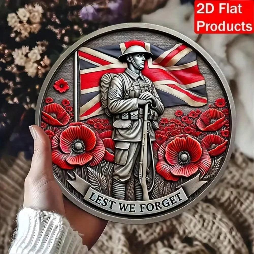 Memorial Day Metal Wall Art Sole Pack Lest We Forget Yard Sign
