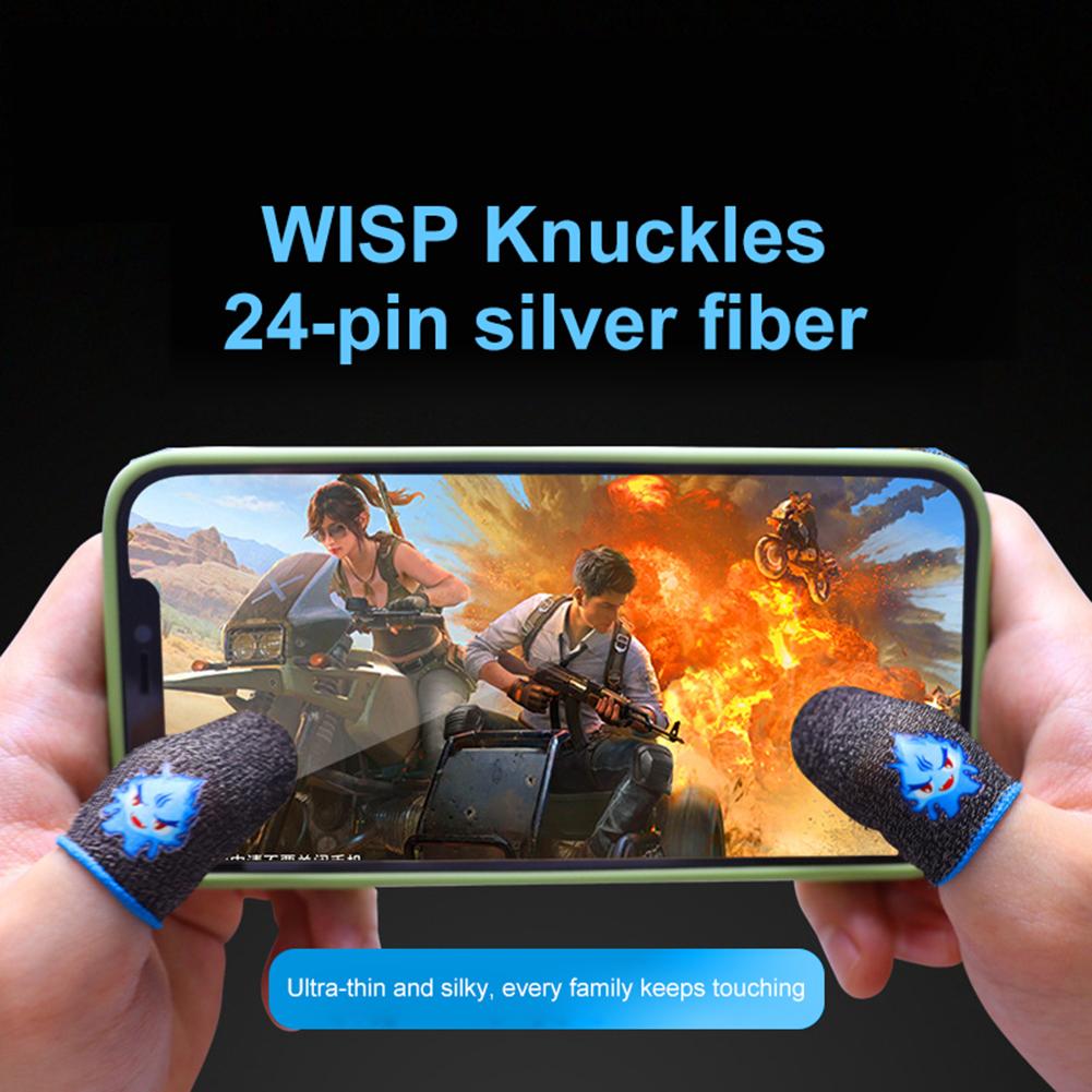 1 Pair Gaming Finger Sleeve Breathable Luminous Fingertips Cover for PUBG Mobile Games Touch Screen Finger Cots