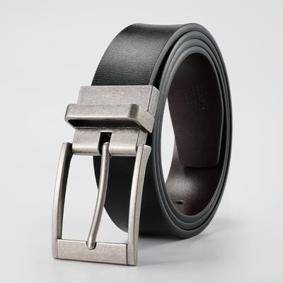 Men's Belt Rotatable Pin Buckle Cowhide Belt Versatile Young and Middle Aged Trousers