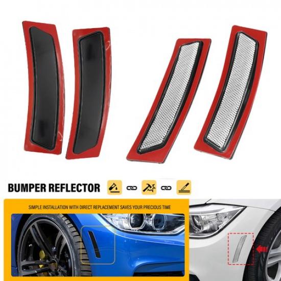 Side Front Marker Bumper Reflector Light For 3-Series BMW 4-Series Clear Smoked