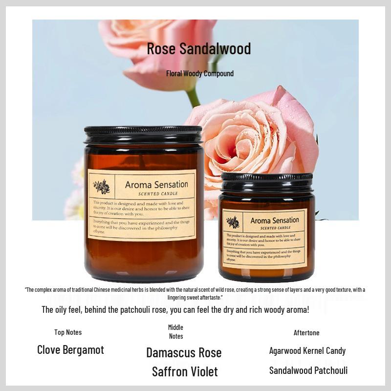 200g Cross-Border Soy Wax Aroma Candle: Gift Souvenir, Smokeless Patchouli Cashmere Rose Sandalwood