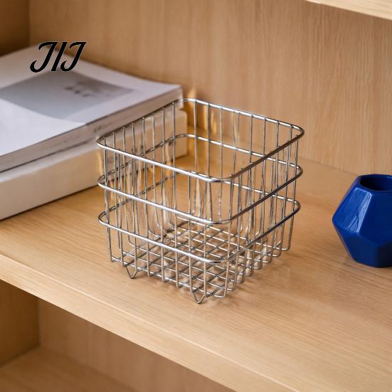 Iron Mesh Pencil Container Pen Holder/Storage Basket, Hollow Grid Storage Tube, Student Stationery Box Durable Organizer for And Makeup Brushes Office