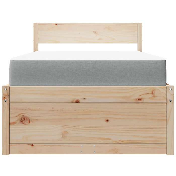 Cadre de lit avec matelas - Maison Exclusive - Bois de pin massif - Avec tiroirs - Matelas 90x200