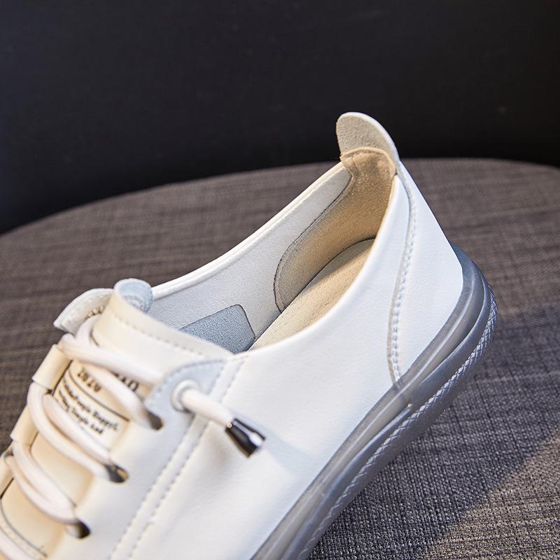 Women's Genuine Leather White Slip-On Shoes - 2025 Casual Soft Sole Flats