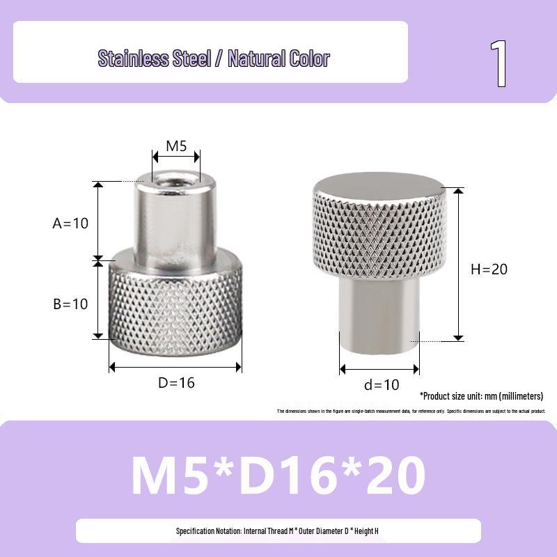 Hongkangming Stainless Steel Knurled Hand-Twist Nut for M3-M12.