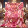 Floral Pattern Blanket Soft High-Definition Digital Print Pink Flowers Design All-Season Use! Soft Breathable 100% Polyester Cooling Blanket Perfect G