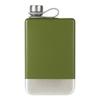 Silver Green Black White Whiskey Flask - Portable, Food Grade 304 Stainless Steel