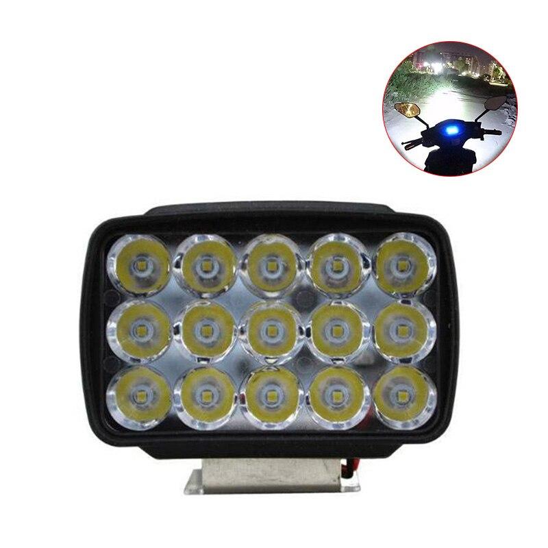 Motorcycle Headlight Spot Light 15 LED 1000LM Motos ATV UTV Scooter Lighting