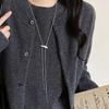 Minimalist Silver Color Matte Snake Bone Chain Necklace for Women Fashion Adjustable Long Sweater Chain Luxury Neck Jewelry