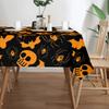 Halloween tablecloth with pumpkin, bat and spider web patterns - durable polyester square tableclothzyc
