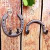 Vintage Horseshoe Wall Hook - European & American Wrought Iron Double Hook for Home Decor