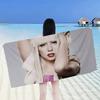 L-Lady Gaga Microfiber Printed Beach Towel Mountain Climbing Yoga Beach Swimming Running Absorbent Soft Towel