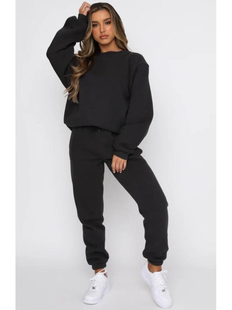European Winter Women's Printed Hoodie & Pants Set