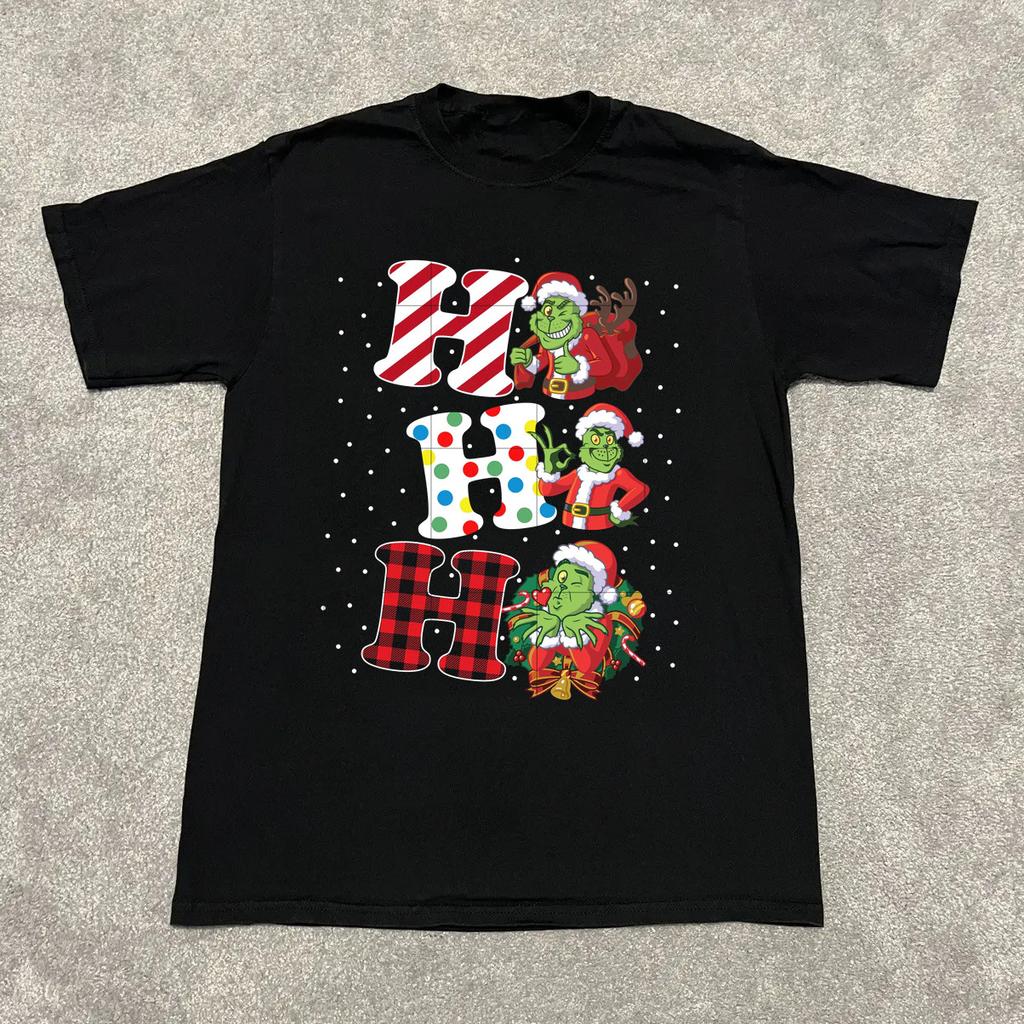 Grinch Hohoho Christmas T-shirt Cotton For men Women All Sizes