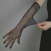 Women'S Fashionable Hot Diamond Sparkling Mesh Fishing Net Elastic Gloves