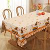 1 piece of Thanksgiving harvest tablecloth, with little dwarfs pushing a cart full of pumpkins and scattered itemszyc