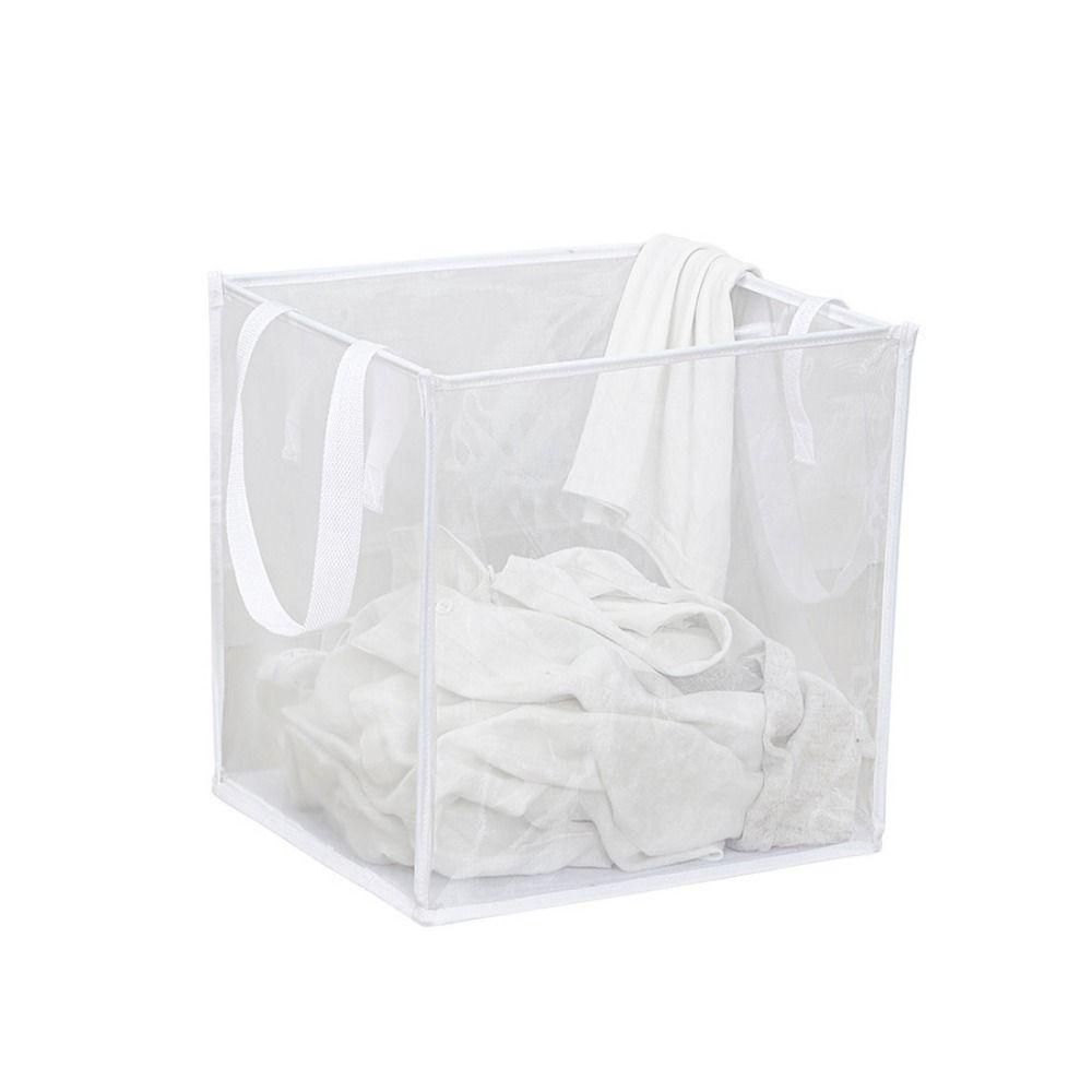 Large Capacity Mesh Laundry Basket Single/Double Layer with Handles Foldable Laundry Bag Square Sundries Toys Storage Bag