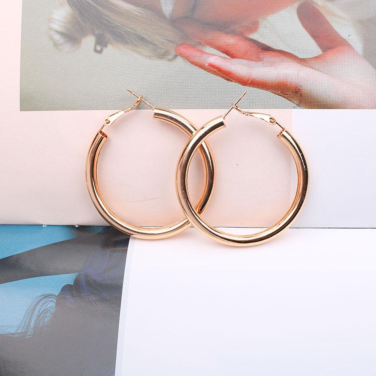 Charms 5cm Diameter Hoop Earrings 925 Sterling Silver for Woman Fine Fashion Party 18K Gold Earrings Jewelry Christmas Gifts