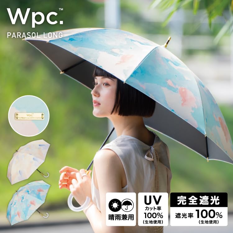 Sun Blackout Pastel Paint Blue Light UV UPF Heat Rain or Perfect for and Travel Stylish and Cute for Women [2025] Wpc. Umbrella, (100% Blocking, 100%