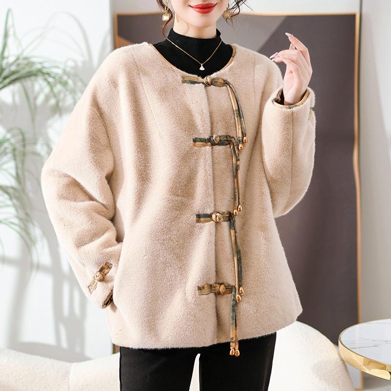 

Mom s Elegant Mink Velvet Coat: Stylish Faux Fur for Middle-Aged & Elderly Women - Wide Fit for Autumn/Winter 2XL (105-120 jin) кавовий