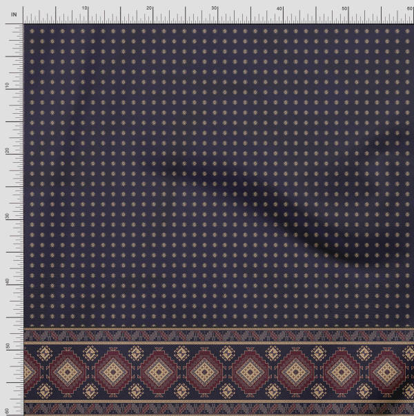 Soimoi Japonská krepdešínová saténová látka Aztécký panelová tištěná látka 1 metr 42 palců