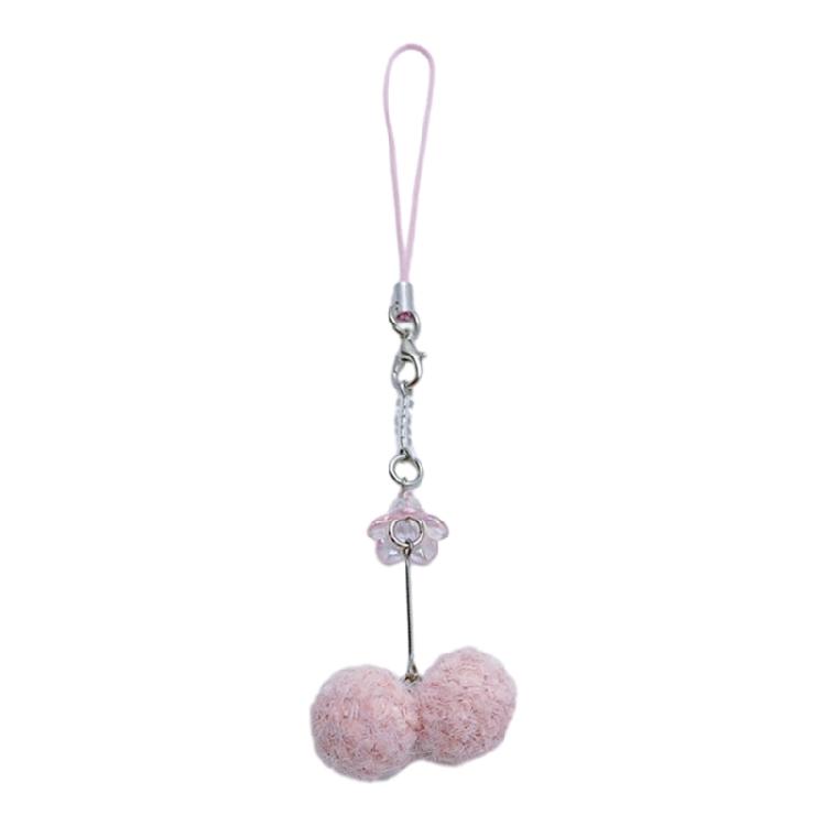 Multicolor Beaded Keychain Furry Ball Pendant Keyring Jewelry for Fashion Lovers