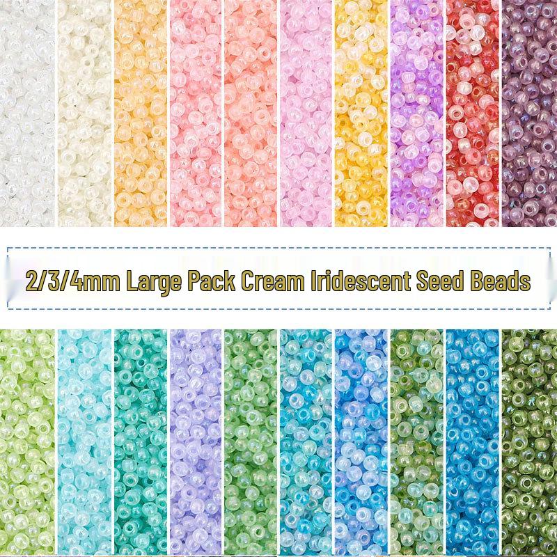 

Creamy Iridescent Rice Beads for DIY Handmade Bracelets 3mm, 0.8mm Hole, 450g/pack