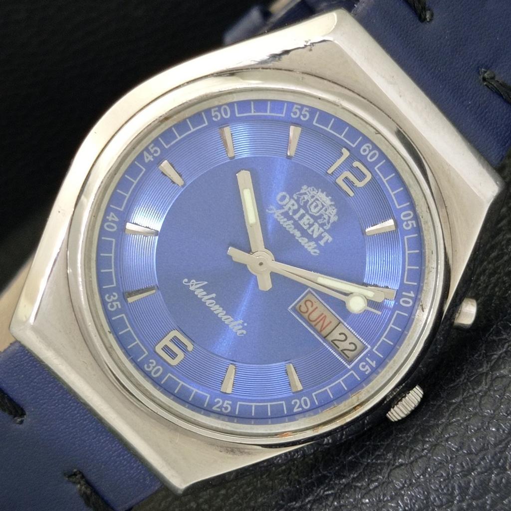 

ЯПОНИЯ ВИНТАЖ ORIENT АВТОМАТИЧЕСКИЕ 46941 МУЖСКИЕ ЧАСЫ С ЦИФЕРБЛАТОМ СИНЕГО ЦВЕТА a500718-5 R154-a500718