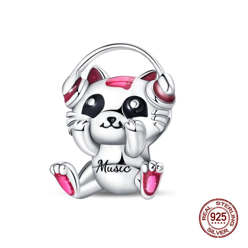 Original Charms Copper Pink Girly Heart-Shaped Charms Bead Fit 3Mm Original Bracelet Womens Diy Fine Jewelry Gifts