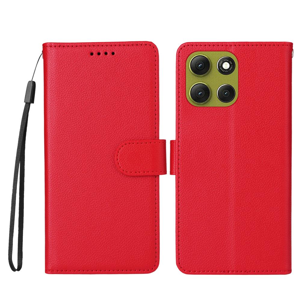 For Motorola Moto G86 Power 5G/G86 5G Case RFID Blocking 3 Card Slots PU Leather Phone Cover with Wrist Strap