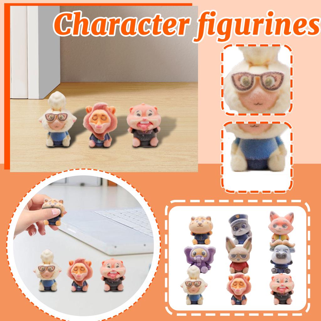 9pc  Film And Television  Products - Knitted Animal Figure Decorations For Desktop Use