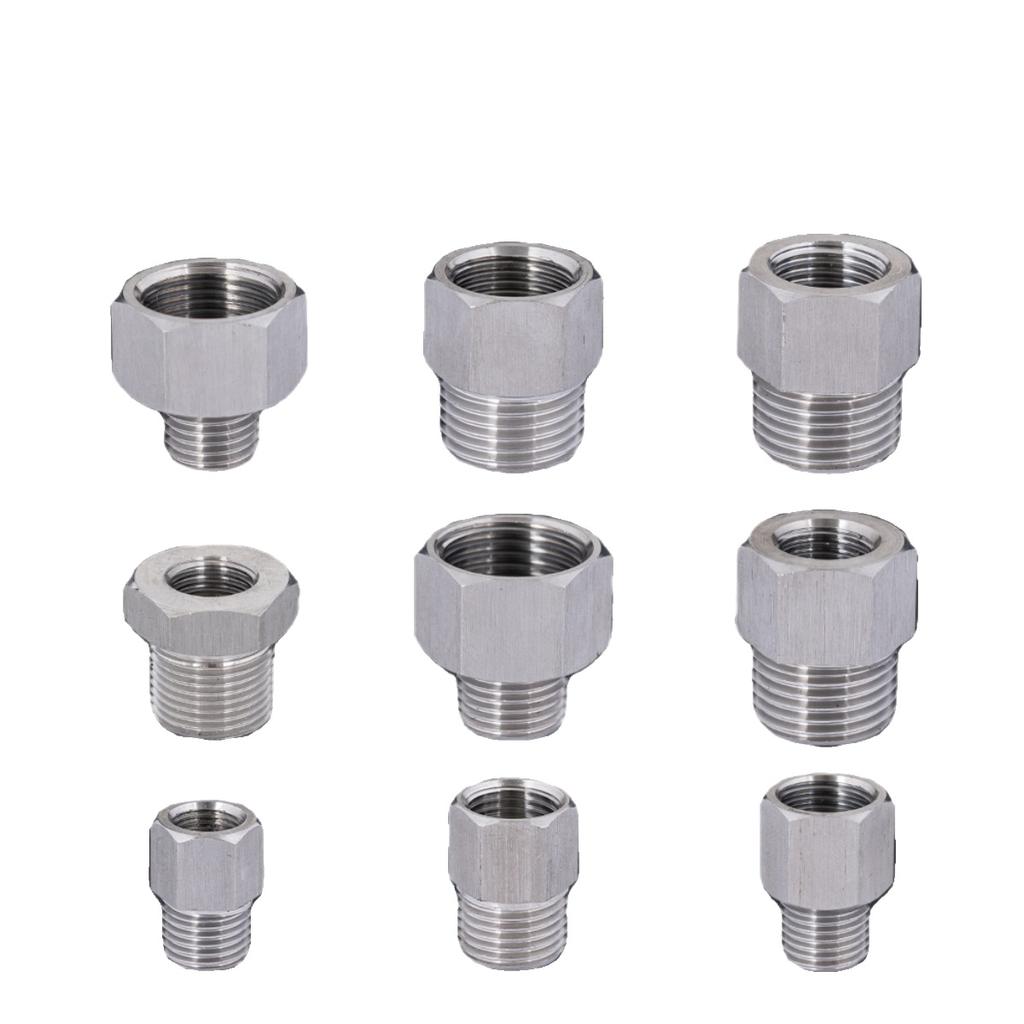 M14 M20 1/4 3/8 1/2 BSP Male Female Reudcer Nipple 304 Stainless Steel Pipe Fitting Connector Water Gas Oil Pressure Gauge