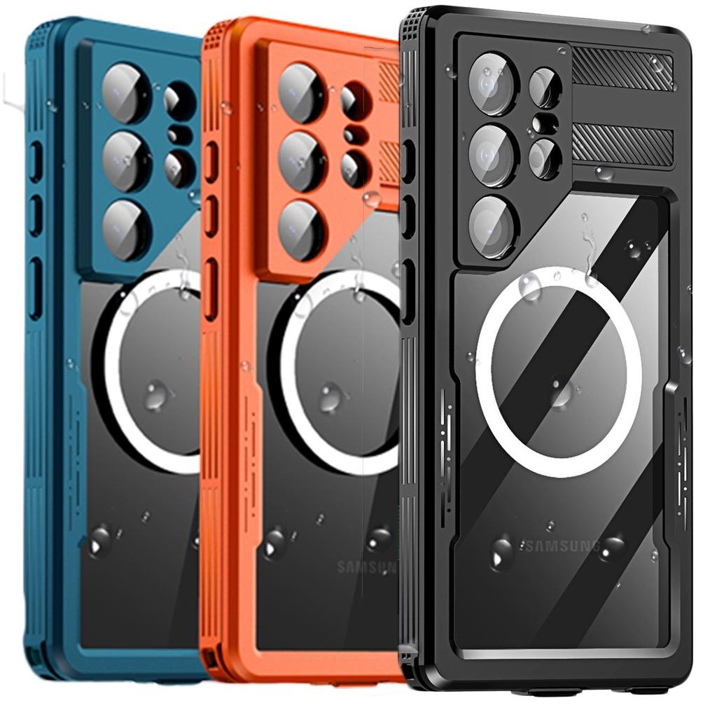 Für Samsung S26 S25 S24 Ultra S26 Plus IP68 Wasserdicht Magnetisch Tauchgehäuse Unterwasser Schwimmen Surfen Stoßfeste Schutzhülle