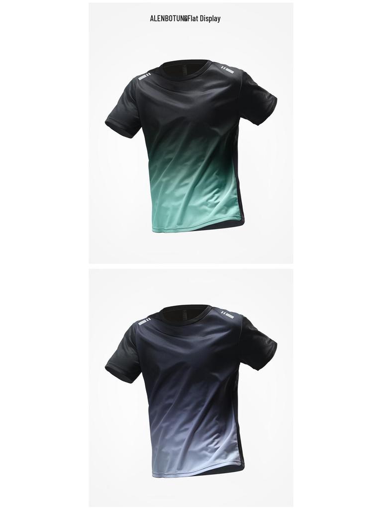 Pánská rychleschnoucí letní sportovní souprava z ledového hedvábí: Tričko s krátkým rukávem a šortky