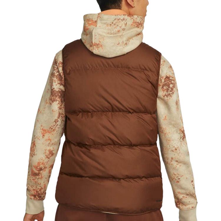 Nike Solid Color Sports Casual Stand Collar Down Vest With Zipper Men Vest Brown DV1136-259