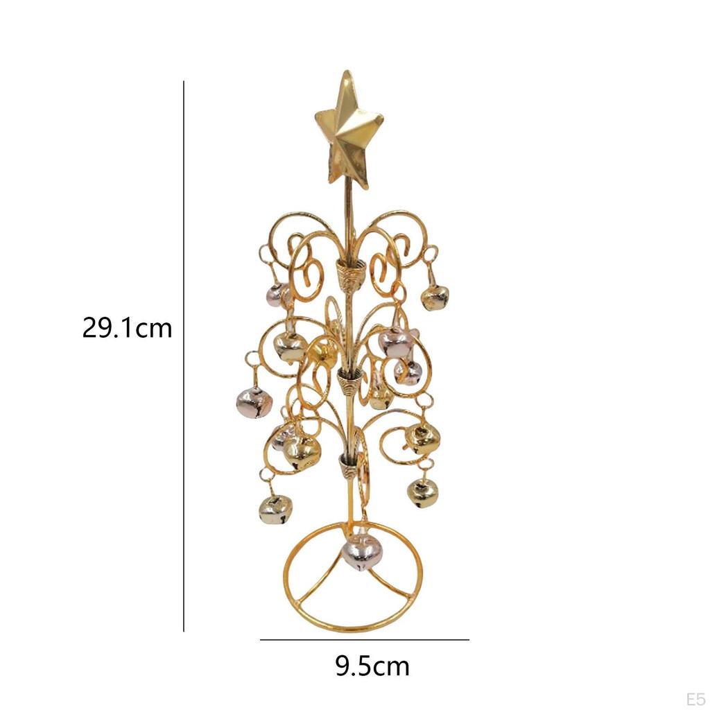 Christmas Tree Desktop Xmas Tree, Crafts Art with Bell Ornament for Table Centerpiece Bedroom Home