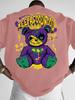 Unisexs Graffiti Teddy Bear Graphic Print Tshirt Oversized 100 Polyester Streetwear Short Sleeve Tops Sxxl