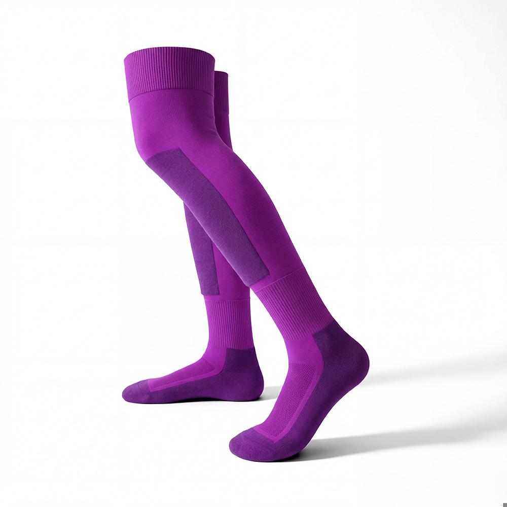 Einfarbige Kinder Kniehohe Fechtsocken KRT0015 - Anpassbare Sportstrümpfe für Jugendliche Large / Extra Large violett